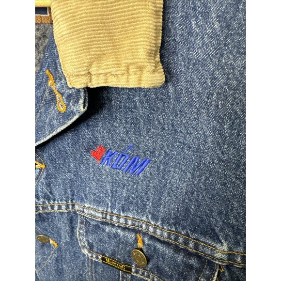 Mustang Roughrider Stormrider Men XL Blanket Lined Denim Jacket Kom Logo - Picture 3 of 9